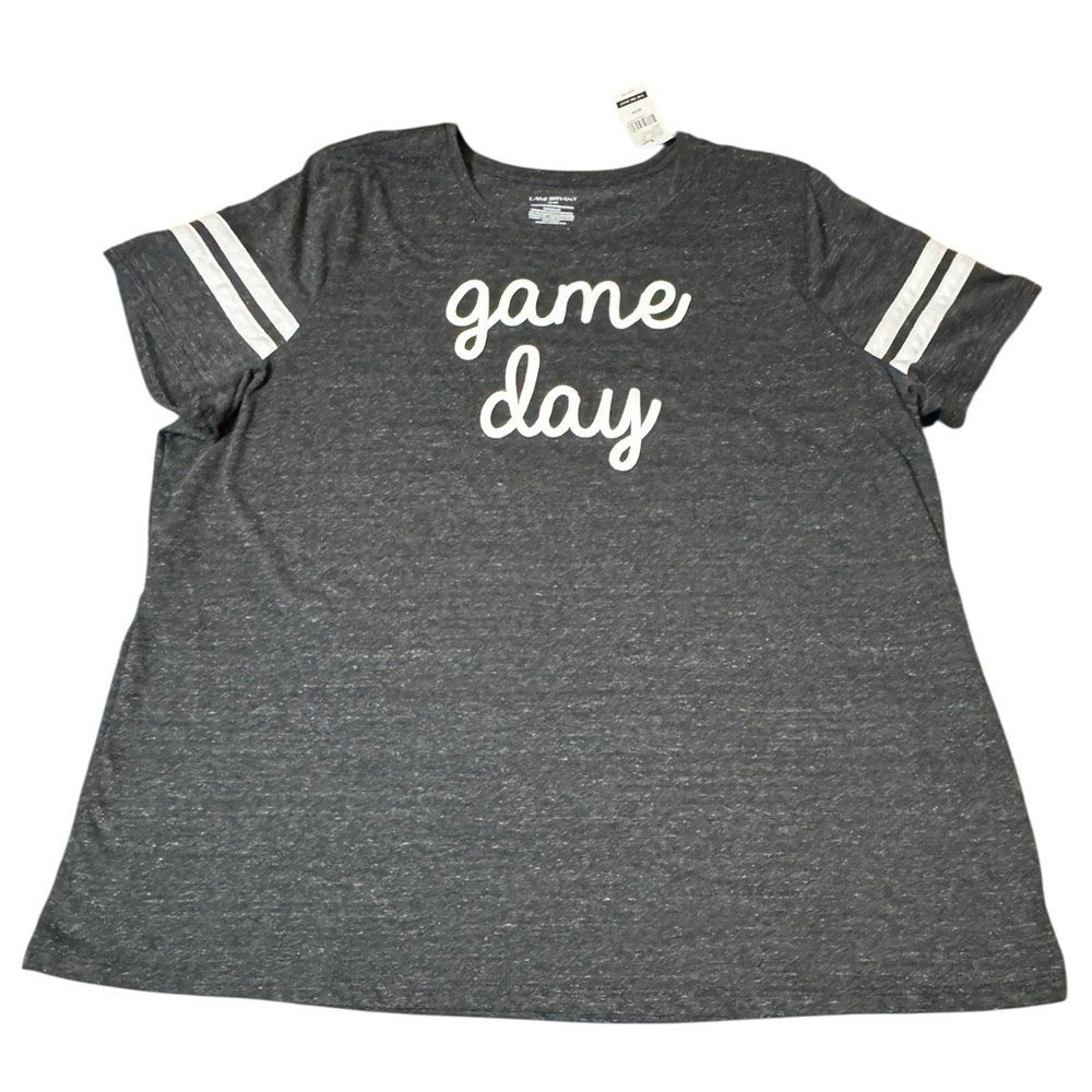 Lane Bryant Gray 'Game Day' Short Sleeve Tee Women’s Sz 22/24 Crew Neck Graphic